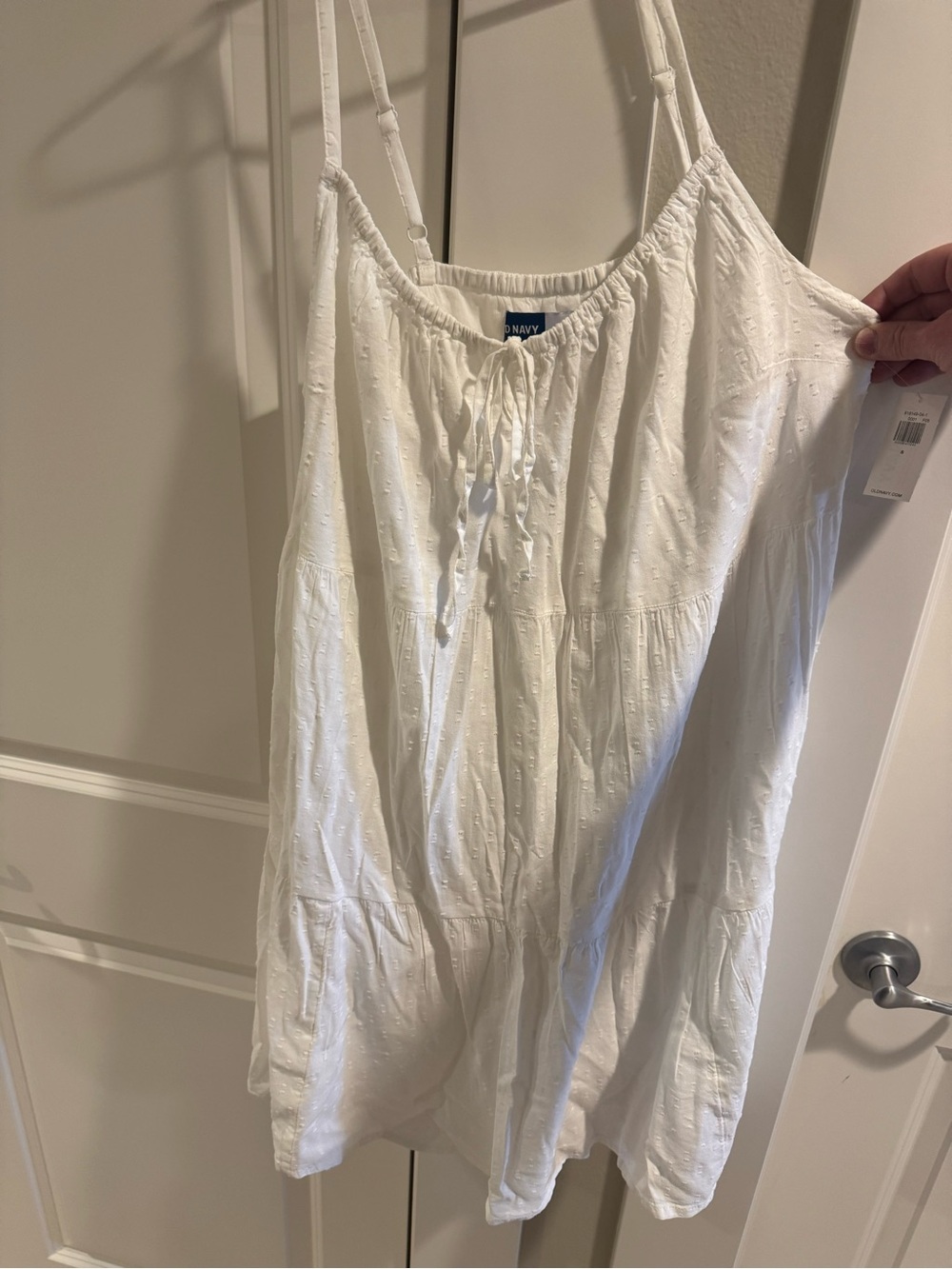 Old Navy White Eyelet Cami with Front Tie